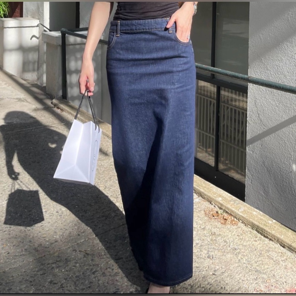Dark Indigo Denim Maxi Skirt